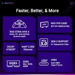ASUS ROG Strix X870-I Gaming WiFi AMD X870 AM5 DDR5 8400 HDMI 2xUSB4 2X M2 USB3.2 WiFi 7 + BT Aura RGB 2.5Gbit LAN Mini ITX 10+2+1 Power Stages, Dual USB4, ROG Strix HIVE II Motherboard