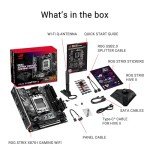 ASUS ROG Strix X870-I Gaming WiFi AMD X870 AM5 DDR5 8400 HDMI 2xUSB4 2X M2 USB3.2 WiFi 7 + BT Aura RGB 2.5Gbit LAN Mini ITX 10+2+1 Power Stages, Dual USB4, ROG Strix HIVE II Motherboard