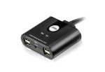 ATEN US224 2 x 4 USB 2.0 Peripheral Sharing USB Switch 2 Computers Share 4 Devices Simple Remote Port Selector Included Supports Optional USB Power Adapter - Windows Mac Linux