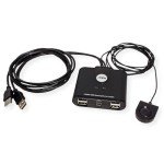 ATEN US224 2 x 4 USB 2.0 Peripheral Sharing USB Switch 2 Computers Share 4 Devices Simple Remote Port Selector Included Supports Optional USB Power Adapter - Windows Mac Linux