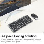 Macally Small Wireless Keyboard | Mini Keyboard for PC - Slim, Quiet & Portable for Laptop, Desktop PC, Surface, Chromebook - Space Gray