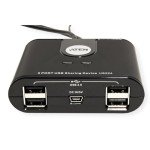 ATEN US224 2 x 4 USB 2.0 Peripheral Sharing USB Switch 2 Computers Share 4 Devices Simple Remote Port Selector Included Supports Optional USB Power Adapter - Windows Mac Linux