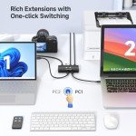 Cable Matters 10Gbps USB C Switch for 2 Computers, Data Only, Shares 2X USB-A and 2X USB-C Peripherals, No Video Support, No Host Charging, Does Not Support USBC Monitor
