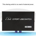 ASHATA USB 2.0 Peripheral Sharing Switch,2/4 Port USB 2.0 Manual Sharing Switch Switcher Box for PC Printer Scanner,USB Sharing Switch for 98/Me/2000/XP, for / 10 Systems(2