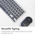 Macally Small Wireless Keyboard | Mini Keyboard for PC - Slim, Quiet & Portable for Laptop, Desktop PC, Surface, Chromebook - Space Gray