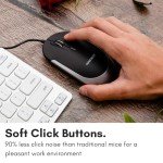 Macally Silent Wired Mouse - Slim & Compact USB Mouse for Apple Mac or Windows PC Laptop/Desktop - Designed with Optical Sensor & DPI Switch - Simple & Comfortable Wired Computer Mouse (Space Gray)