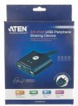 ATEN US224 2 x 4 USB 2.0 Peripheral Sharing USB Switch 2 Computers Share 4 Devices Simple Remote Port Selector Included Supports Optional USB Power Adapter - Windows Mac Linux