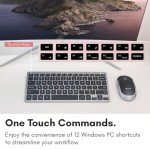 Macally Small Wireless Keyboard | Mini Keyboard for PC - Slim, Quiet & Portable for Laptop, Desktop PC, Surface, Chromebook - Space Gray