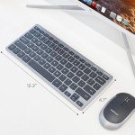 Macally Small Wireless Keyboard | Mini Keyboard for PC - Slim, Quiet & Portable for Laptop, Desktop PC, Surface, Chromebook - Space Gray