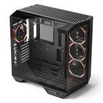 darkFlash Full-Tower ATX Gaming PC Case, Back Plug-in Motherboard, Dual-Chamber, Panoramic Glass, Up to 2 x 360mm Radiators, RTX 40 Compatible(DY470) (4 PWM ARGB Fans, Black)
