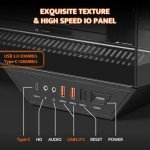 darkFlash Full-Tower ATX Gaming PC Case, Back Plug-in Motherboard, Dual-Chamber, Panoramic Glass, Up to 2 x 360mm Radiators, RTX 40 Compatible(DY470) (4 PWM ARGB Fans, Black)