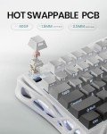 GravaStar Computer Peripheral Devices, Mercury,K1 75% Wireless Mechanical Gaming Keyboard, Aluminum Alloy Exoskeleton Design, Gasket Custom Keyboard Hot-Swap Socket, Linear Switches, RGB Backlit