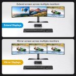 ATLAHET 8K HDMI 2 Displayport KVM Switch 3 Monitors 2 Computers DP 1.4 8K 60Hz 4K 120Hz Display Port for Two PC Share Triple Monitor and 4 USB 3.0 Peripherals Support Extended and Duplicate Mode