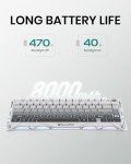 GravaStar Computer Peripheral Devices, Mercury,K1 75% Wireless Mechanical Gaming Keyboard, Aluminum Alloy Exoskeleton Design, Gasket Custom Keyboard Hot-Swap Socket, Linear Switches, RGB Backlit