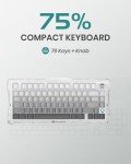 GravaStar Computer Peripheral Devices, Mercury,K1 75% Wireless Mechanical Gaming Keyboard, Aluminum Alloy Exoskeleton Design, Gasket Custom Keyboard Hot-Swap Socket, Linear Switches, RGB Backlit
