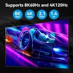 ATLAHET 8K HDMI 2 Displayport KVM Switch 3 Monitors 2 Computers DP 1.4 8K 60Hz 4K 120Hz Display Port for Two PC Share Triple Monitor and 4 USB 3.0 Peripherals Support Extended and Duplicate Mode