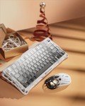GravaStar Computer Peripheral Devices, Mercury,K1 75% Wireless Mechanical Gaming Keyboard, Aluminum Alloy Exoskeleton Design, Gasket Custom Keyboard Hot-Swap Socket, Linear Switches, RGB Backlit
