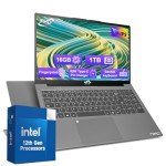 15.6-FHD-Laptop Student-Laptop, 16GB RAM 1TB SSD, Intel Pentium Quad-Core N100 Processor (Up to 3.4GHz) Backlit Keyboard Fingerprint WiFi 6 BT5.2 Business-Laptop, 2 Years Warranty Windows 11 Laptop