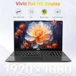 15.6-FHD-Laptop Student-Laptop, 16GB RAM 1TB SSD, Intel Pentium Quad-Core N100 Processor (Up to 3.4GHz) Backlit Keyboard Fingerprint WiFi 6 BT5.2 Business-Laptop, 2 Years Warranty Windows 11 Laptop