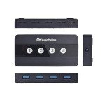 Cable Matters 4 Port USB 3.0 Switch USB Sharing Switch for 4 Computers and USB Peripherals - Button or Wireless Remote Control Switching - Includes a USB-C Adapter for USB-C USB4 and Thunderbolt 4