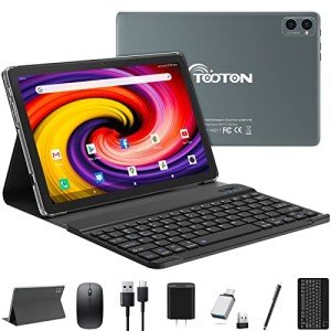 2024 Tablet 10.1 Inch 2 in 1 Android Tablet with keyboard Octa-Core 8(4+4 Virtual)+128GB Storage 1TB Expandable, 13+8MP Camera, Latest Tablets PC with Case Mouse Stylus Support 5G WiFi, IPS FHD Screen