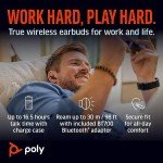 Poly Voyager Free 60+ UC True Wireless Earbuds (Plantronics) – Noise-Canceling Mics for Clear Calls – ANC – Touchscreen Charge Case –Works w/iPhone, Android, PC/Mac – Teams Certified– Amazon Exclusive
