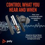 Poly Voyager Free 60+ UC True Wireless Earbuds (Plantronics) – Noise-Canceling Mics for Clear Calls – ANC – Touchscreen Charge Case –Works w/iPhone, Android, PC/Mac – Teams Certified– Amazon Exclusive