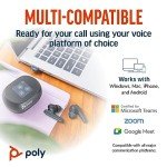 Poly Voyager Free 60+ UC True Wireless Earbuds (Plantronics) – Noise-Canceling Mics for Clear Calls – ANC – Touchscreen Charge Case –Works w/iPhone, Android, PC/Mac – Teams Certified– Amazon Exclusive