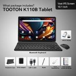 2024 Tablet 10.1 Inch 2 in 1 Android Tablet with keyboard Octa-Core 8(4+4 Virtual)+128GB Storage 1TB Expandable, 13+8MP Camera, Latest Tablets PC with Case Mouse Stylus Support 5G WiFi, IPS FHD Screen