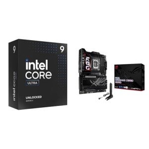 Intel Ultra 9 Desktop Processor 285K - 24 cores (8P+16E) & ASUS ROG Maximus Z890 Hero ATX Motherboard, Advanced AI PC-Ready, DDR5, WiFi 7, 3X M.2, AI OC/Cooling/Networking Bundle