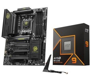 Micro Center AMD Ryzen 9 9900X CPU Processor with MSI MAG X870 Tomahawk WiFi Gaming Motherboard (AM5, DDR5, PCIe 5.0, M.2 Gen5, USB 40Gbps, Wi-Fi 7, Bluetooth 5.4, 5Gbps LAN, ATX)