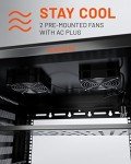 ECHOGEAR 12U Network Rack - Enclosed Wall Mount Rack Kit Includes 2X 1U Shelves, Pre-Mounted Fan, Lockable Door & Hardware - 600mm Depth Fits All Your AV Gear