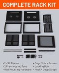 ECHOGEAR 12U Network Rack - Enclosed Wall Mount Rack Kit Includes 2X 1U Shelves, Pre-Mounted Fan, Lockable Door & Hardware - 600mm Depth Fits All Your AV Gear
