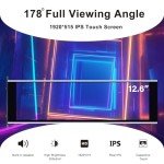GeeekPi 12.6 Inch IPS LCD Touch Screen Monitor FHD 1920x515 Display, Fit for Hyte Y60 PC Case CPU GPU Secondary Monitor Panel, Built-in Dual Speakers, Plug & Play,with up to 10-Points of Multi-Touch