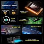 JINGSHA Mini PC Windows11 Pro,16GB DDR5 512GB M.2 SSD Mini Computers,Intel N100 Micro PC,Dual 4K HDMI/USB-C,WiFi6,BT5.2,VESA,Compact Desktop Computer for NAS Home Office, Gaming,Business Small pc