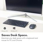 Macally Small Wireless Keyboard and Mouse Combo for PC - an Essential Work Duo - 2.4G - 78 Compact Key Cordless Mouse and Keyboard Combo with Mini Body and Quiet Click