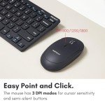 Macally Small Wireless Keyboard and Mouse Combo for PC - an Essential Work Duo - 2.4G - 78 Compact Key Cordless Mouse and Keyboard Combo with Mini Body and Quiet Click