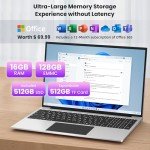 jumper 16 Inch Laptop, 4-Core N95 Processor, Up to 3.4Ghz, 16GB RAM, 640GB Storage,1200p FHD IPS Display, Windows 11 Computer, Office 365 1-Year Subscription, WiFi-6, 38Wh Battery.