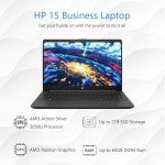 HP 15 Laptop, 32GB RAM, 1TB PCIe SSD, 15.6" FHD 1080p IPS Display, AMD Athlon Silver 3050U Processor, AMD Radeon Graphics, Ethernet Port RJ-45, SD Card Reader, Windows 11 Pro, WOWPC Recovery USB