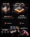 ACEMAGICIAN M1 Mini Gaming PC AMD Ryzen 7 6800H Mini PC 32GB DDR5 1TB SSD Mini Computers (8C/16T, up to 4.7GHz), 4K Triple Display Mini Desktop Computers 3.2 Type-C/LAN 2.5G/BT5.2/WiFi 6/Dual Channel