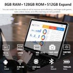 2025 Latest 2 in 1 Tablet 128GB Storage+1TB Expand 10 inch Tablets, 2.4G&5G WIFI Tablet PC, Android 14 Tablet with Keyboard, Octa Core HD Touchscreen 13MP Dual Camera GMS Tablet with Case Mouse (Gray)