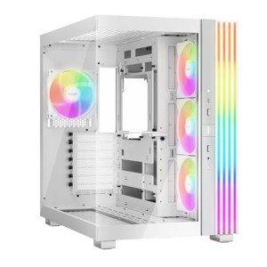 be quiet! Light Base 600 LX White PC Case | Fully Windowed Front and Side Panel | Dual Chamber | ARGB LED Strip | 4 Light Wings LX 120mm PWM Fans | Inverted and Horizontal Layout Customizable | BGW68