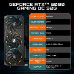 GIGABYTE GeForce RTX 5090 Gaming OC 32G Graphics Card, WINDFORCE Cooling System, 32GB 512-bit GDDR7, GV-N5090GAMING OC-32GD Video Card