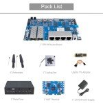 youyeetoo Banana Pi BPI R4 WiFi 7 Router Single Board Computer - Assembled, 4GB RAM, 8GB eMMC, MediaTek MT7988A Chip, 2X 10Gbe SFP Slots, 4X Gbe Ports, Metal Case (Wi-Fi 7 Paket Bulk)