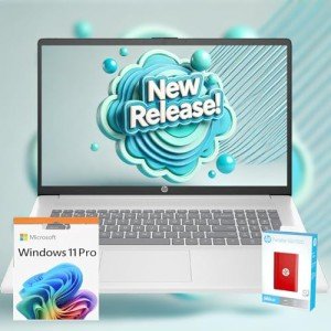 HP 2025 New 17 inch Laptop Computer • 32GB RAM • 1.5TB SSD (1TB PCIe SSD withHP P500 512GB Portable SSD) • AMD Ryzen 5 7430U 6-Cores Processor • Windows 11 Home with Microsoft 365