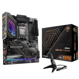 ASRock AMD X870E Taichi Ryzen Socket AM5 X870 Dual Channel DDR5 DIMMs 256 GB 8200 EATX Motherboard M.2 LED WiFi 7