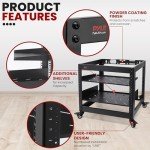 Pyle 10U Open Frame Server Rack - Wall Mount Network Rack for Servers, Networking & AV Gear - Heavy-Duty 19" Equipment, Includes 1U & 2U Vented Shelves for Airflow, Lockable Wheels - 440 lbs Capacity