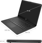 HP Student Business Laptop Computer - w/Microsoft Office Lifetime & Free CD/DVD Drive • 16GB RAM • 128GB eMMC & 256GB Extend Micro SD • Intel 4-Core Processor • HD Display • Win11 Pro(Black)
