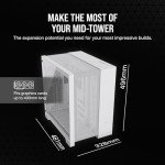 CORSAIR 6500D AIRFLOW Mid-Tower ATX Dual Chamber PC Case – Tempered Glass – Reverse Connection Motherboard Compatible – No Fans Included – White