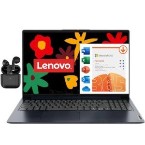 Lenovo IdeaPad 15.6 inch Laptop | 20GB RAM | Bluetooth Earbuds | 1 Year Office 365 | 1.2TB Storage (1TB Cloud Storage + 256GB PCIe SSD) | Intel Celeron Dual Core Processor | Wi-Fi 6 | Windows 11
